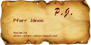 Pfarr János névjegykártya